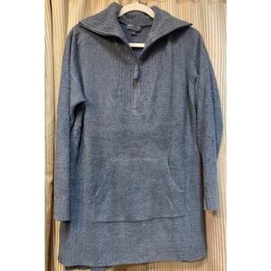 Barefoot Dreams Blue Green Cozy Chic Lite 1/4 Zip Tunic Sweater